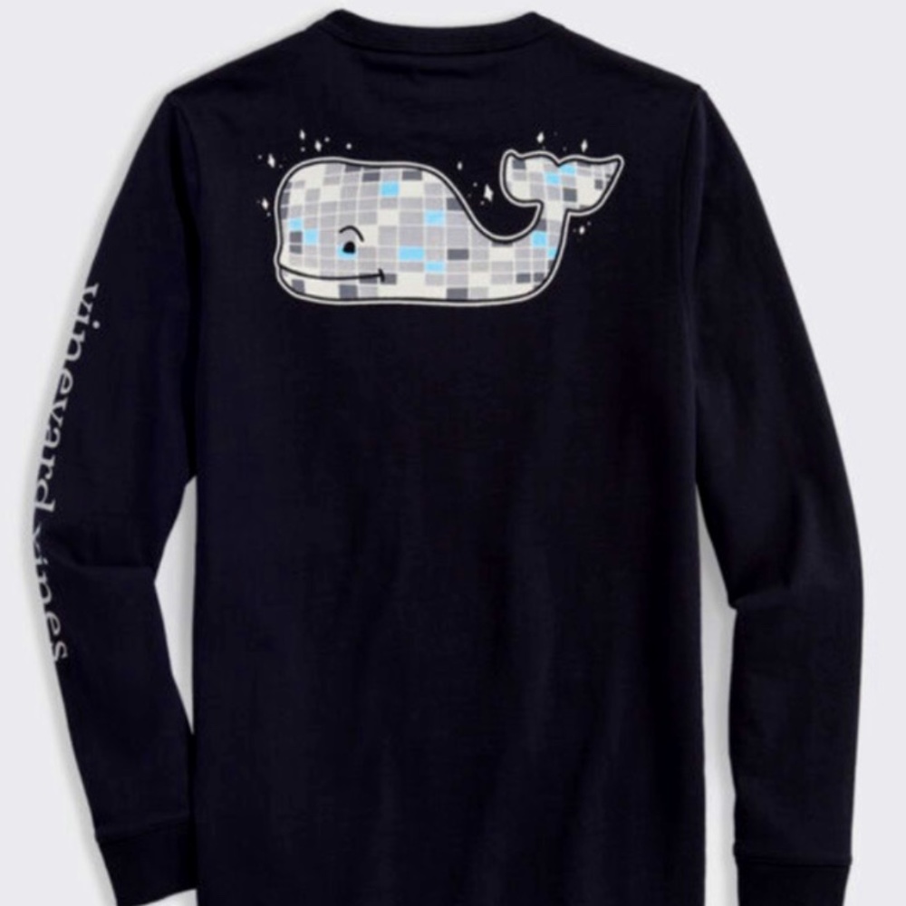 Vineyard Vines WHALE LONG-SLEEVE POCKET TEE